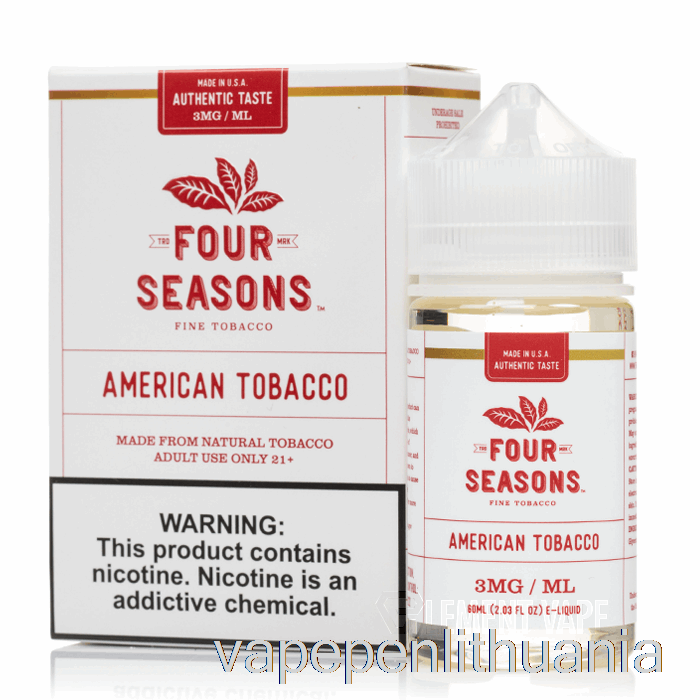 Amerikietiškas Tabakas - Keturi Sezonai - 60ml 12mg Vape Skystis